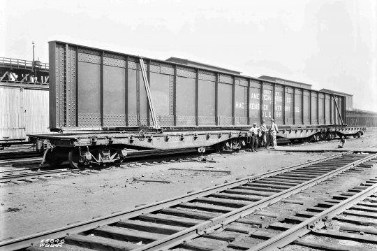 Nochmals solch ein Brückenträger, so etwa 45 Meter lang! Copyright William B. Barry, Jr. - Lackawanna Railroad photo, Steamtown National Historic Site collection