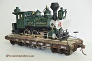 Maybe the most interesting load, a narrow gauge steam loco model which has to be transported from the errecting plant to the receiver.