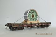 The second model received a large rope wheel as load so I could add this car now as an addition to my wabash heavy load flat cars  for completing my ''machinery train''.
