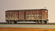 Pennsylvania Railroad X23 box car, an early 40' box car with steel frame which very well fits my 1900 train
